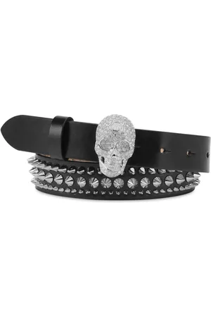 Philipp Plein Gürtel mit Totenkopf-Schnalle
