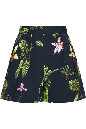 Oscar de la Renta Weite Orchid Popeline-Shorts