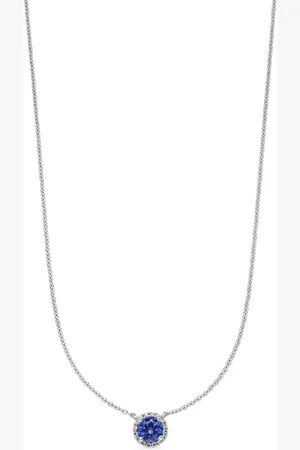 VEYNOU 14kt Ava Weißgoldhalskette mit Saphir