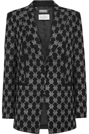 Philipp Plein Wollblazer mit Monogramm