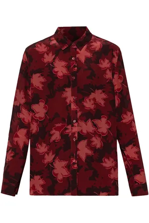 Maison Kitsuné Hemd mit Blatt-Print