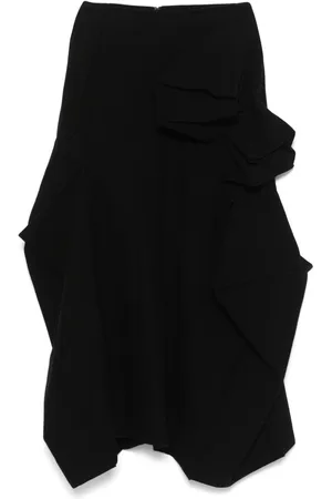 YOHJI YAMAMOTO Midirock mit 3D-Applikation
