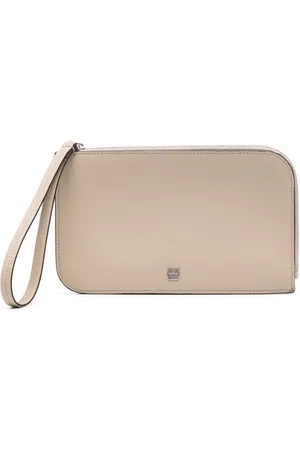 Totême Clutch mit Logo-Schild