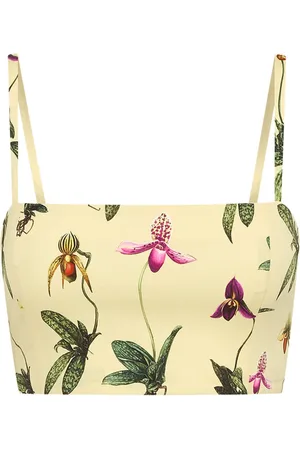 Oscar de la Renta Orchid Cropped-Tanktop aus Baumwoll-Popeline
