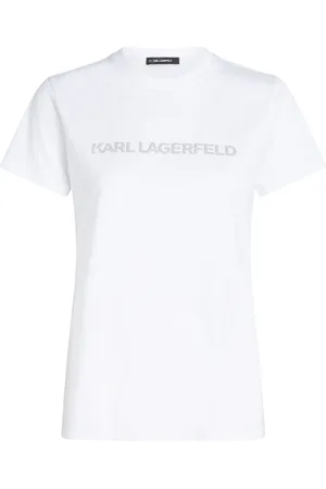 Karl Lagerfeld T-Shirt mit Glitter-Logo