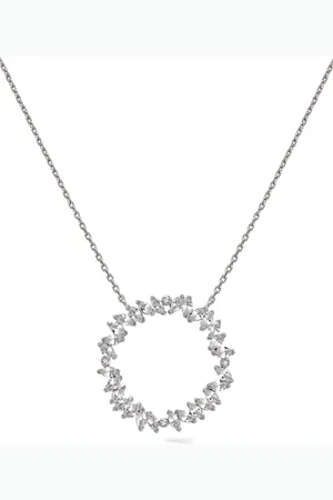 Lark & Berry 14kt Veto Weißgoldhalskette mit Diamant