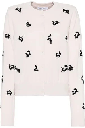 Maison Kitsuné Fancy Fox Cardigan mit Stickerei