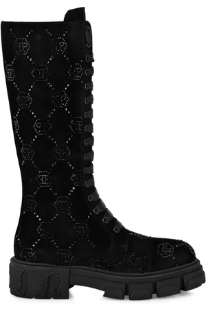 Philipp Plein Wildlederstiefel mit Monogramm