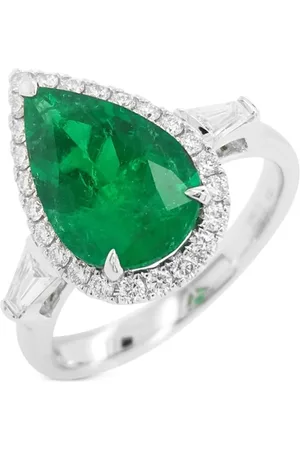 HYT Jewelry 18kt Weißgoldring mit Diamant und Smaragd