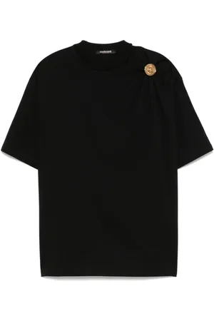 Roberto Cavalli T-Shirt mit Schmucksteinen an der Schulter