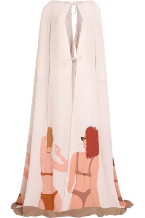 AMIR SLAMA Cape aus Seide mit Print
