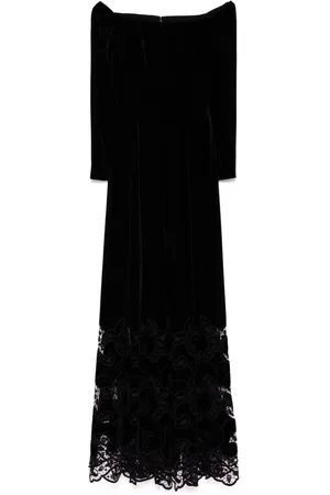 Elie saab Samtkleid mit Stickerei
