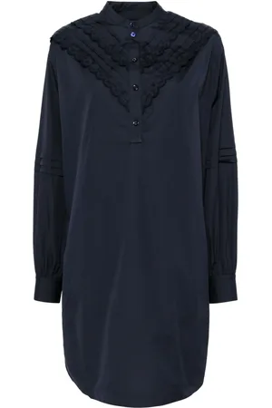 Maison Kitsuné Hemdkleid mit Craft-Stickerei