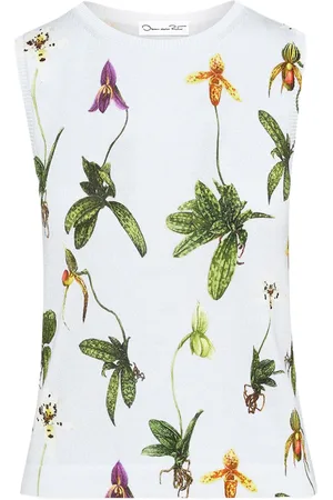 Oscar de la Renta Tanktop mit Orchideen-Print