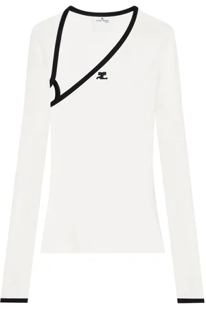 Courrèges Slash T-Shirt mit Kontrastdetail