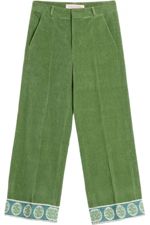 VALENTINO GARAVANI Hose aus Samt mit Jacquard-Saum