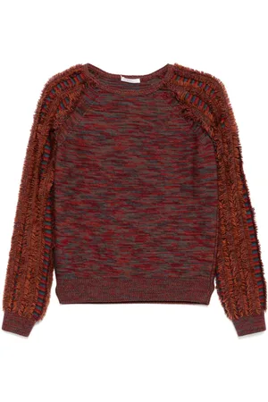 Chloé Ockerfarbener Pullover mit Quasten