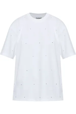 Ganni T-Shirt mit Kristallen