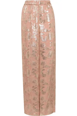 BIYAN Hose mit Blumenjacquard