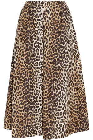 Ganni Midirock mit Leoparden-Print