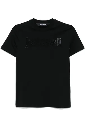 Roberto Cavalli T-Shirt mit Kristall-Logo