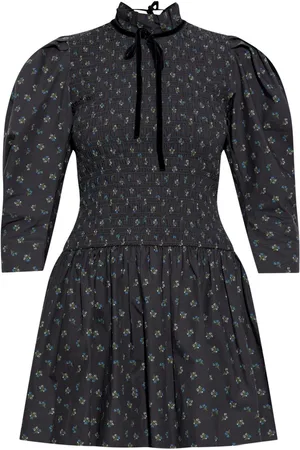 Ganni Minikleid mit Blumen-Print