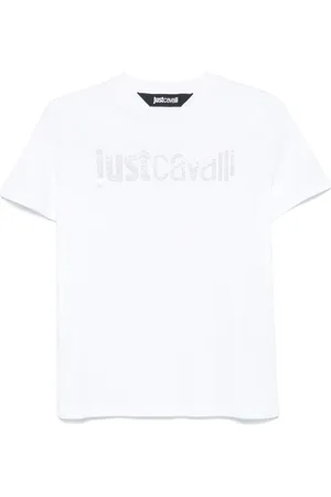 Roberto Cavalli T-Shirt mit Kristall-Logo