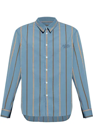 Maison Kitsuné Gestreiftes Hemd mit Logo-Stickerei