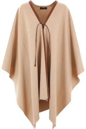 Loro Piana Cape aus Kaschmir mit Lederbesatz