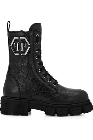 Philipp Plein Stiefel mit Logo-Schild