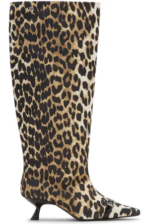 Ganni Stiefel mit Leoparden-Print