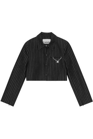 Ganni Cropped-Blazer mit Streifen