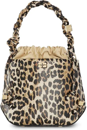 Ganni Bou Tote Bag mit Leoparden-Print