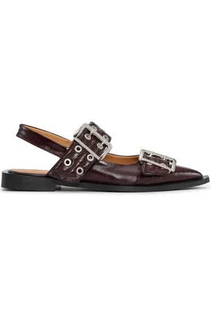 Ganni Ballerinas in Lederoptik