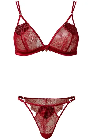 Twin-Set Set aus Triangel-BH und Slip aus Spitze