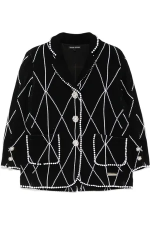 Izaak Azanei Einreihiger Blazer mit Kunstperlen