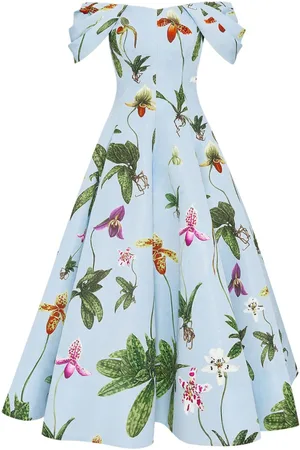 Oscar de la Renta Schulterfreies Orchid Faille-Abendkleid