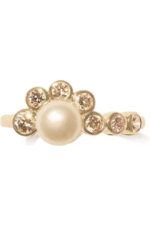 Pascale Monvoisin 9kt Martha Gelbgold-Cocktailring mit Perle