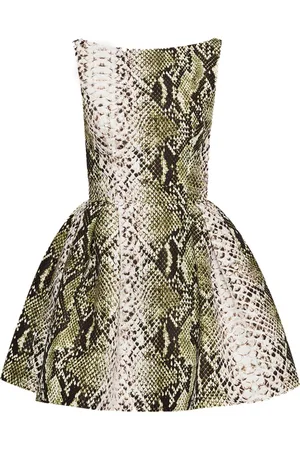 Oscar de la Renta Snake Faille-Cocktailkleid