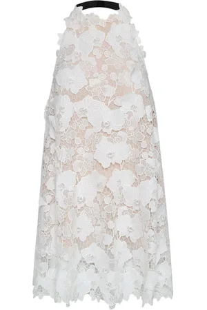Oscar de la Renta Besticktes Orchid Guipure-Kleid
