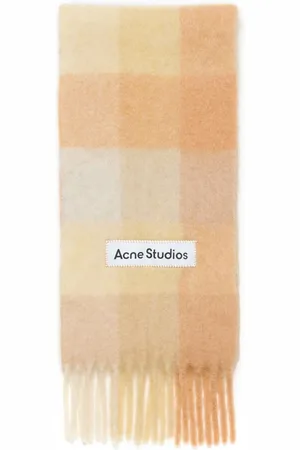 Acne Studios Karierter Schal mit Logo-Applikation