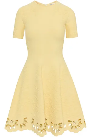 Oscar de la Renta Minikleid mit Lochstickerei