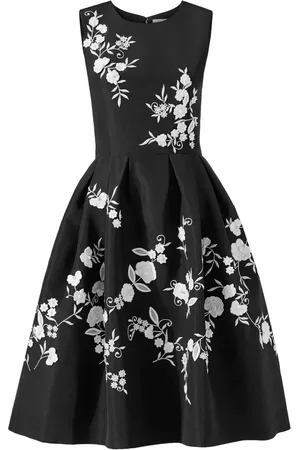 Carolina Herrera Midikleid mit Blumenstickerei