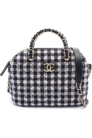 CHANEL 2021 kleine karierte Tweed-Tote Bag