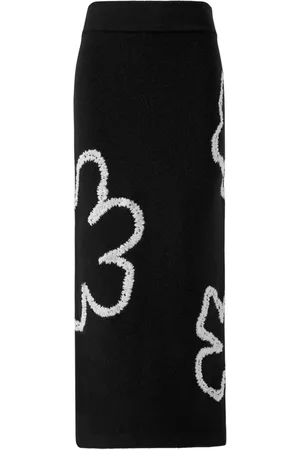 Carolina Herrera Midirock mit Blumenstickerei