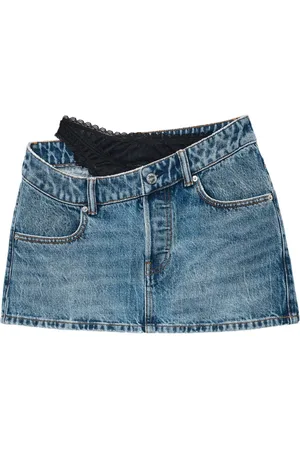 Alexander Wang Asymmetrischer Jeansrock mit Spitze