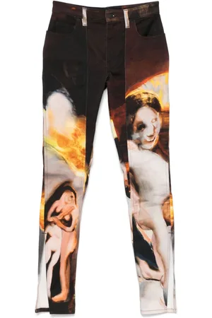 MUGLER X Ambera Wellmann Hose mit Sonnenuntergang-Print