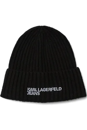 Karl Lagerfeld Gerippte Beanie mit Logo-Stickerei
