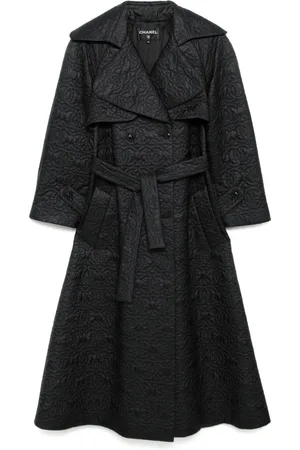 CHANEL Doppelreihiger Steppmantel mit Logo