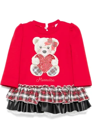MONNALISA Ausgestelltes Kleid mit Teddy-Print